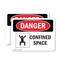 Signmission 7 in H x 10 in W, Vinyl Decal, Rectangle, Confined Space OS-2PACK-DS-D-710-L-1078 - alternate 1